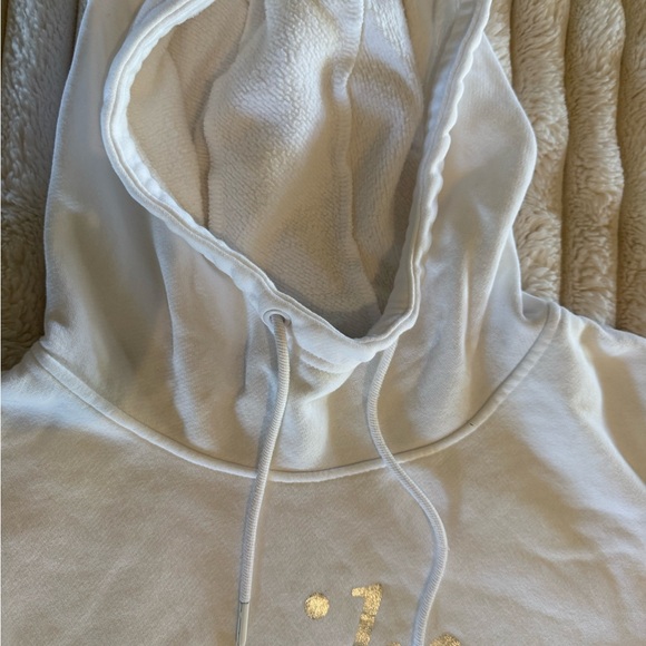 Nike White Hoodie with Gold and Silver Logo - Picture 3 of 4